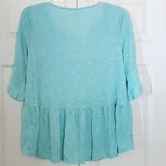 Aqua 3/4 Bell-Sleeve Ruffle Peplum Top- NWT - Picture 3 of 3